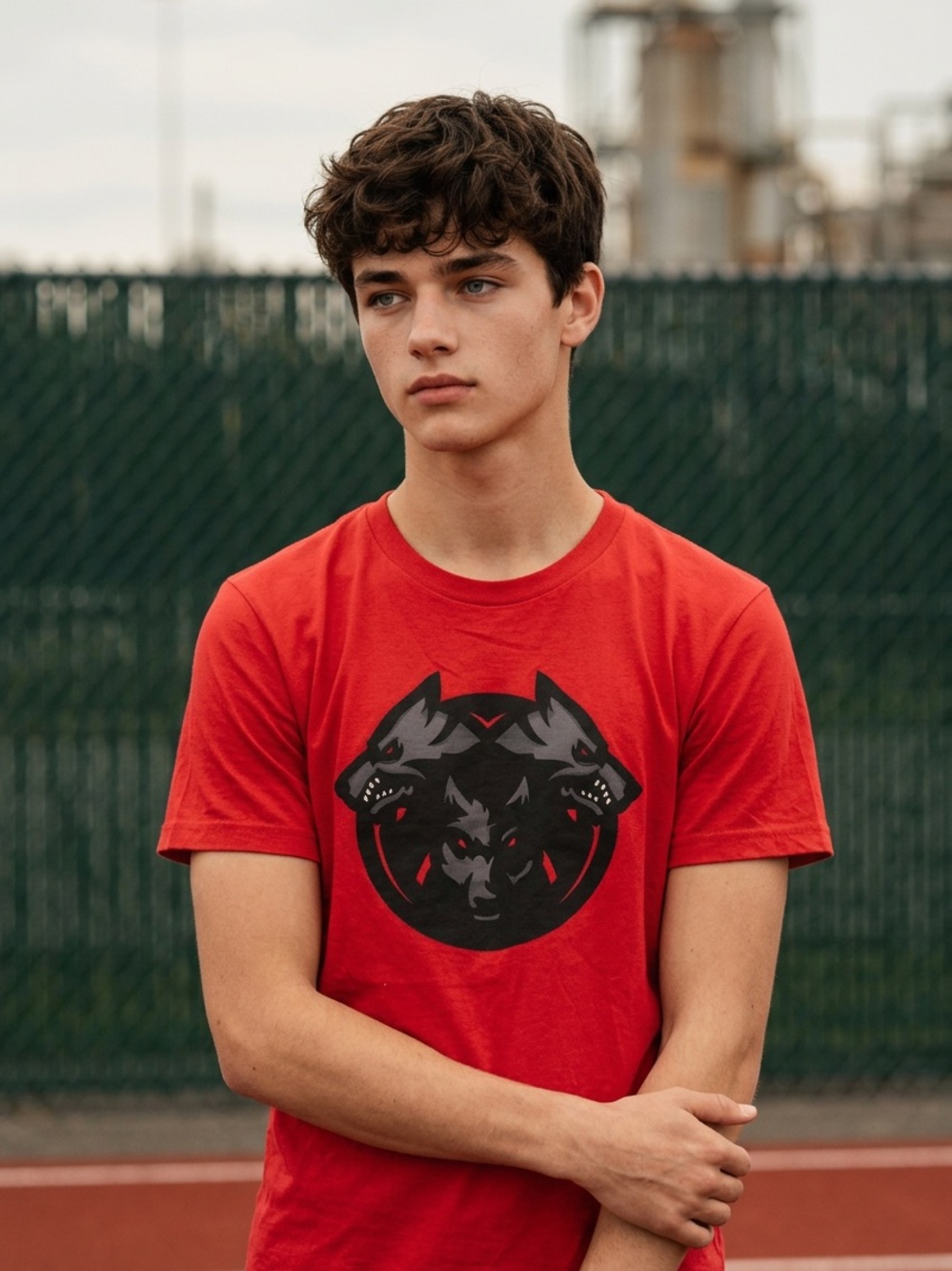 French Toast Red Short Sleeve Graphic Tee - Black Print.KIPP HOUSTON HIGH SCHOOL